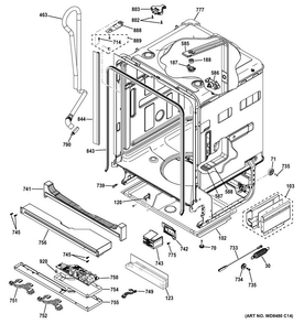 Part Location Diagram of WD01X20332 GE CABLE Assembly