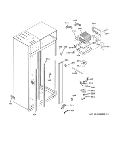 Freezer Section Diagram and Parts List for ZISB420DNKII  General Electric Refrigerator
