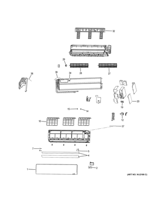 Part Location Diagram of WJ94X22784 GE INDOOR MOTOR