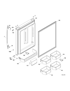 FF DOOR Diagram and Parts List for PDRF0MBYCRWW  General Electric Refrigerator