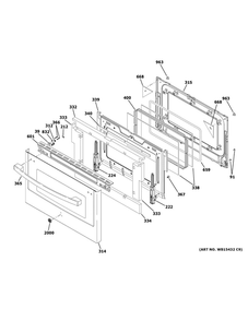 Lower Door Diagram and Parts List for JGBS86SP2SS  General Electric Range
