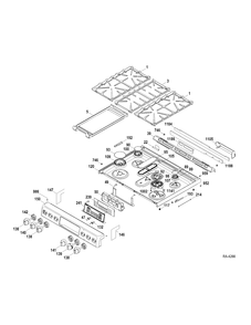CONTROL PANEL-COOKTOP Diagram and Parts List for CCGS990SET1SS  General Electric Range