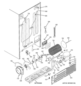 Machine Compartment Diagram and Parts List for GZS22DGJCFBB  General Electric Refrigerator