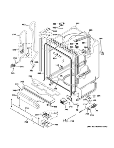 Body Parts Diagram and Parts List for GDT635HSM4SS  General Electric Dishwasher