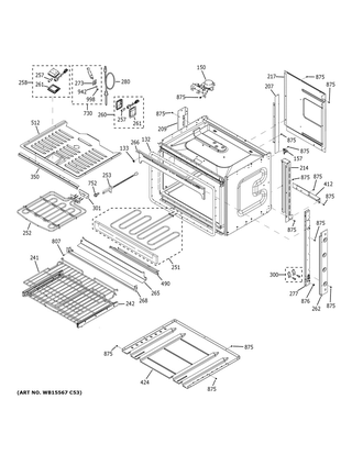 Body Parts Diagram and Parts List for PTS7000BN1TS  General Electric Range