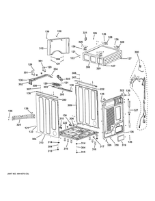 Cabinet And Top Panel Diagram and Parts List for VFD31GDSR0WW  General Electric Dryer