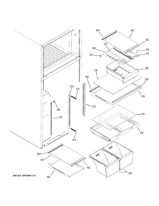 FRESH FOOD SHELVES Diagram and Parts List for GIE18ISHJRSS  General Electric Refrigerator