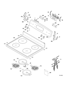 CONTROLS-COOKTOP Diagram and Parts List for JCBP63DP2WW  General Electric Range