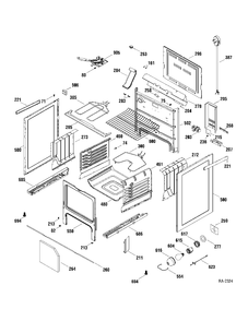 BODY PARTS Diagram and Parts List for RCB787WJ5WW  General Electric Range