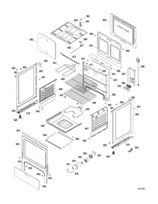 BODY Diagram and Parts List for MCBS525R1WW  General Electric Range