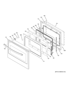 LOWER DOOR Diagram and Parts List for PT9550SF6SS  General Electric Wall Oven