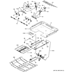 Part Location Diagram of WB16X20416 GE BURNER Assembly BROIL