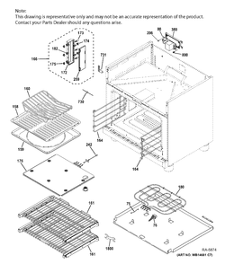 OVEN CAVITY PARTS Diagram and Parts List for ZDP366NP6SS  General Electric Range
