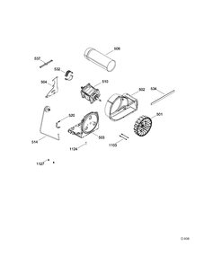 BLOWER & DRIVE Diagram and Parts List for GFMN110ED1WW  General Electric Dryer