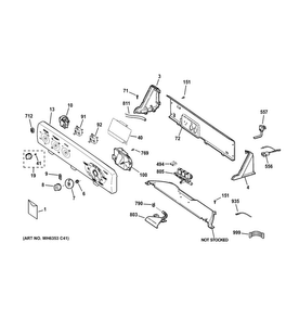 Controls & Backsplash Diagram and Parts List for GMAN2800D2WS  General Electric Washer