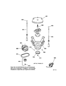 SUSPENSION Diagram and Parts List for CCXR1060B0WW  General Electric Washer