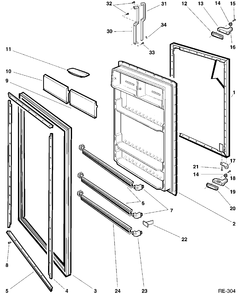 REFRIGERATOR DOOR Diagram and Parts List for L18JHRR-1  General Electric Refrigerator
