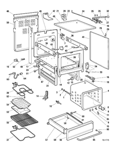 CHASSIS Diagram and Parts List for GRCR3840ZSS-2  General Electric Range