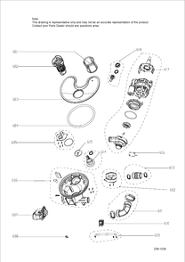 SUMP & MOTOR MECHANISM Diagram and Parts List for GDT650SGF1BB  General Electric Dishwasher