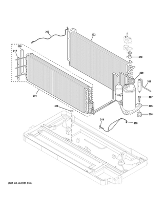 Sealed System Diagram and Parts List for AZ45E07DAPW5  General Electric Air Conditioner