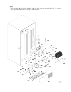 SEALED SYSTEM & MOTHERBOARD Diagram and Parts List for GDRC0KBXARBB  General Electric Refrigerator
