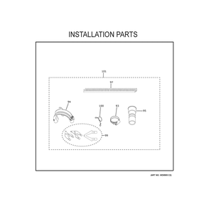 Installation Parts Diagram and Parts List for CDD220P3W0D1  General Electric Dishwasher