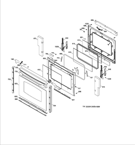 DOOR PARTS Diagram and Parts List for PC2B930DET1BB  General Electric Range