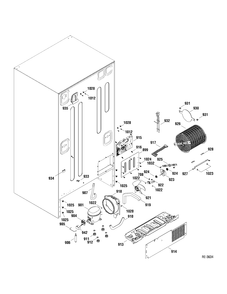 SYSTEM Diagram and Parts List for GDRS3KBYARSS  General Electric Refrigerator
