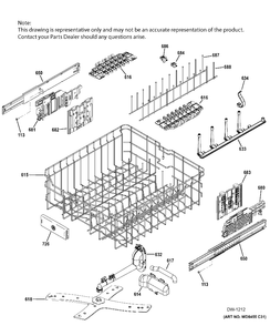 UPPER RACK ASM Diagram and Parts List for PDT750SSFASS  General Electric Dishwasher