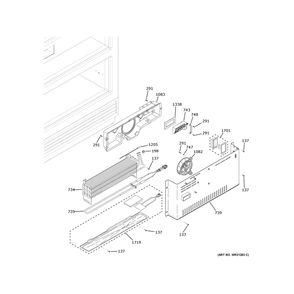 Freezer Section Diagram and Parts List for CIC36RP2VDS1  General Electric Refrigerator