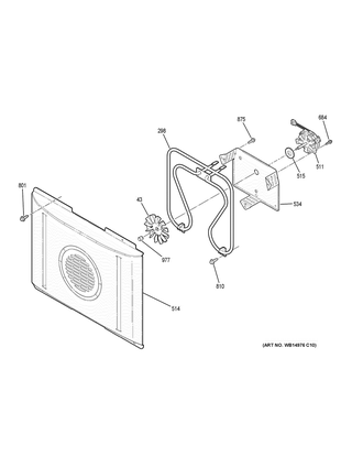 Convection Fan Diagram and Parts List for PB930SL2SS  General Electric Range
