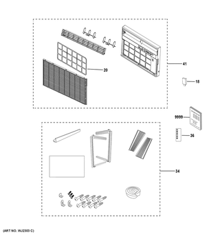 Part Location Diagram of WJ01X24906 GE INSTALL KIT