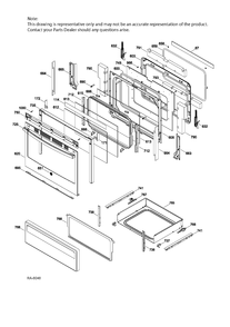 DOOR & DRAWER PARTS Diagram and Parts List for JCB630EJ1ES  General Electric Range