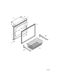FZ DOOR Diagram and Parts List for GNE22GMEAES  General Electric Refrigerator