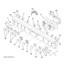 CONTROL PANEL Diagram and Parts List for ZGP486LRR4SS  General Electric Range
