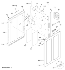 Body Parts Diagram and Parts List for PGB980ZEJ1SS  General Electric Range