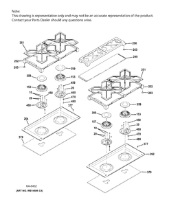 COOKTOP Diagram and Parts List for ZGP304NR4SS  General Electric Range
