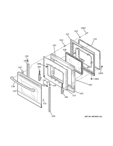 Door Diagram and Parts List for JS645DL7WW  General Electric Range