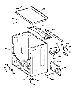 Cabinet And Top Diagram and Parts List for DBLR333T0WW  General Electric Dryer