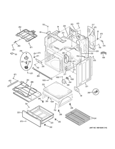 BODY PARTS Diagram and Parts List for PB911BJ6TS  General Electric Range