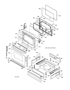 DOOR & DRAWER PARTS Diagram and Parts List for PCGB910DET1WW  General Electric Range