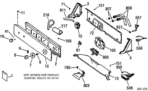 CONTROL GROUP Diagram and Parts List for CCXR1060Y2WW  General Electric Washer