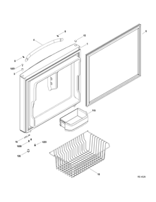 FZ DOOR Diagram and Parts List for GBRS0HBXCRSS  General Electric Refrigerator