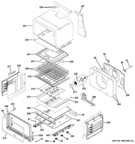 Lower Oven Diagram and Parts List for JGB860EEJ2ES  General Electric Range