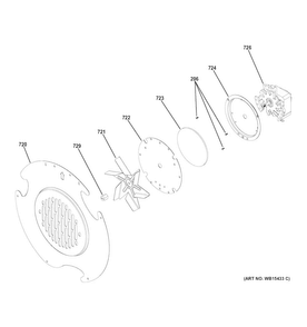 Convection Fan Diagram and Parts List for JGB860SEJ2SS  General Electric Range