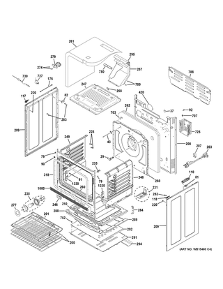 Body Parts Diagram and Parts List for PGB930SEJ5SS  General Electric Range