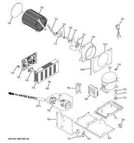 MACHINE COMPARTMENT Diagram and Parts List for ZISS420NHBSS  General Electric Refrigerator