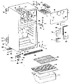Cabinet Diagram and Parts List for TBX14SMD  General Electric Refrigerator