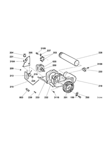 BLOWER & DRIVE ASSEMBLY Diagram and Parts List for GNSR465GB1WW  General Electric Dryer