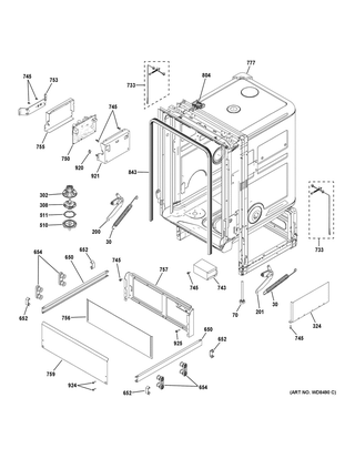 Part Location Diagram of WD02X24647 GE DOOR SPRING ADJUSTER